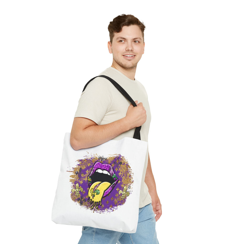 Graphic Tote Bag — Mardi Gras Tongue Pop Art