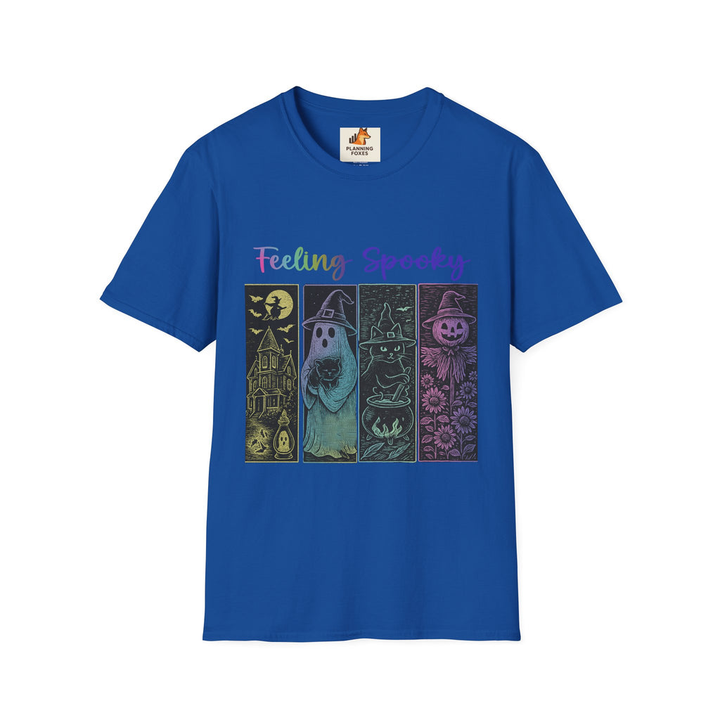 Feeling Spooky Halloween T-Shirt — Cute Ghost & Pumpkin Graphic