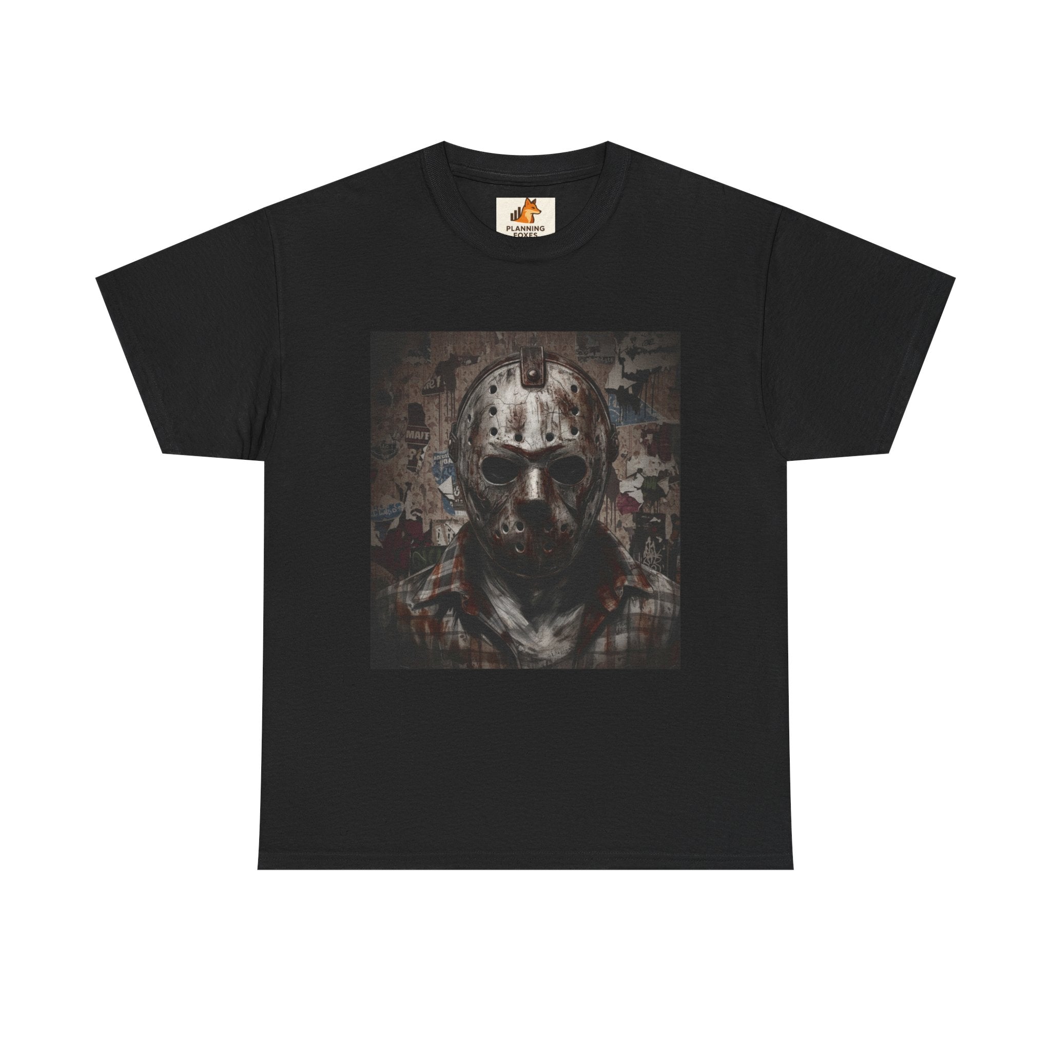 Hockey Mask Horror Tee — Retro Jason-Style Slasher Graphic Shirt