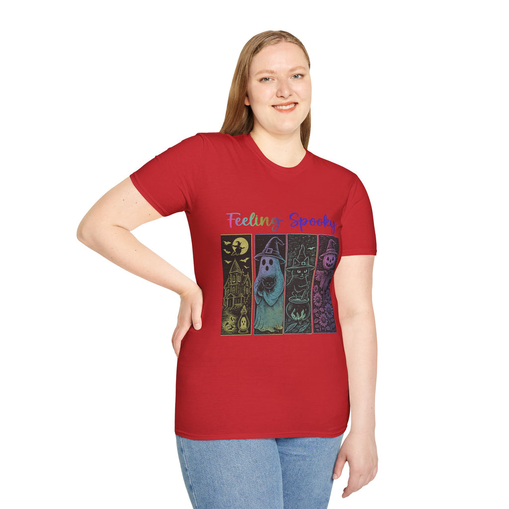 Feeling Spooky Halloween T-Shirt — Cute Ghost & Pumpkin Graphic