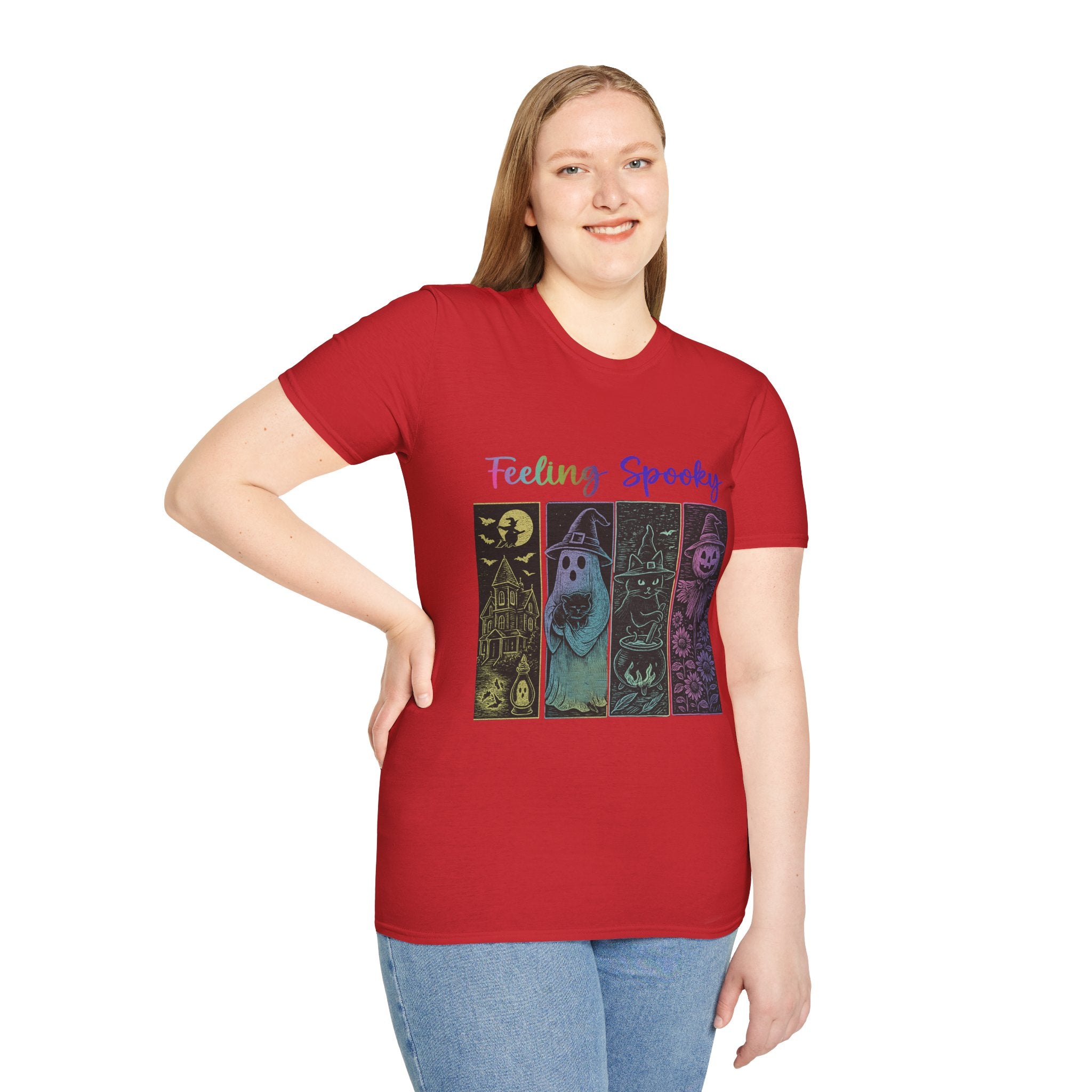 Feeling Spooky Halloween T-Shirt — Cute Ghost & Pumpkin Graphic