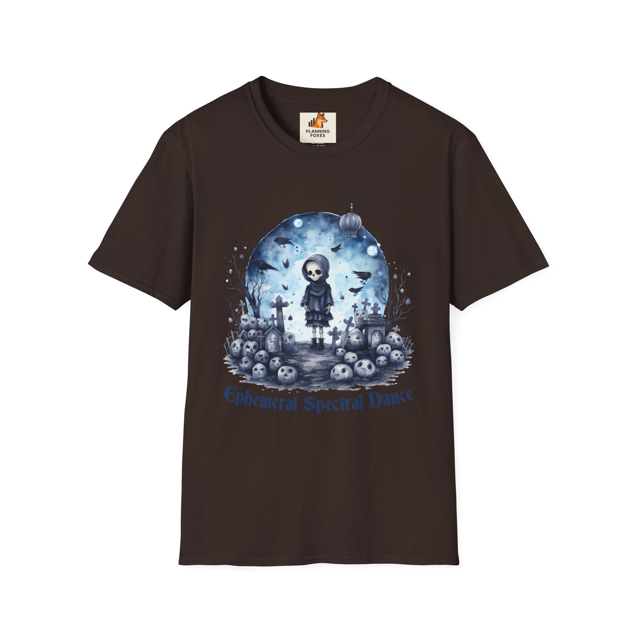 T-Shirt — Gothic Cute Grim Reaper Design (“Ephemeral Spectral Dance”)