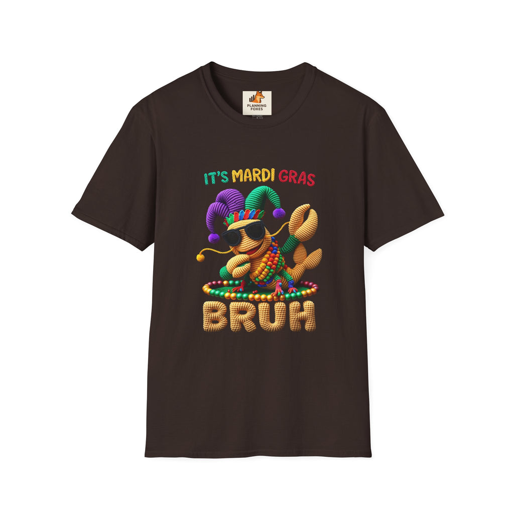Mardi Gras Crab T-Shirt – "It's Mardi Gras Bruh" Party Tee