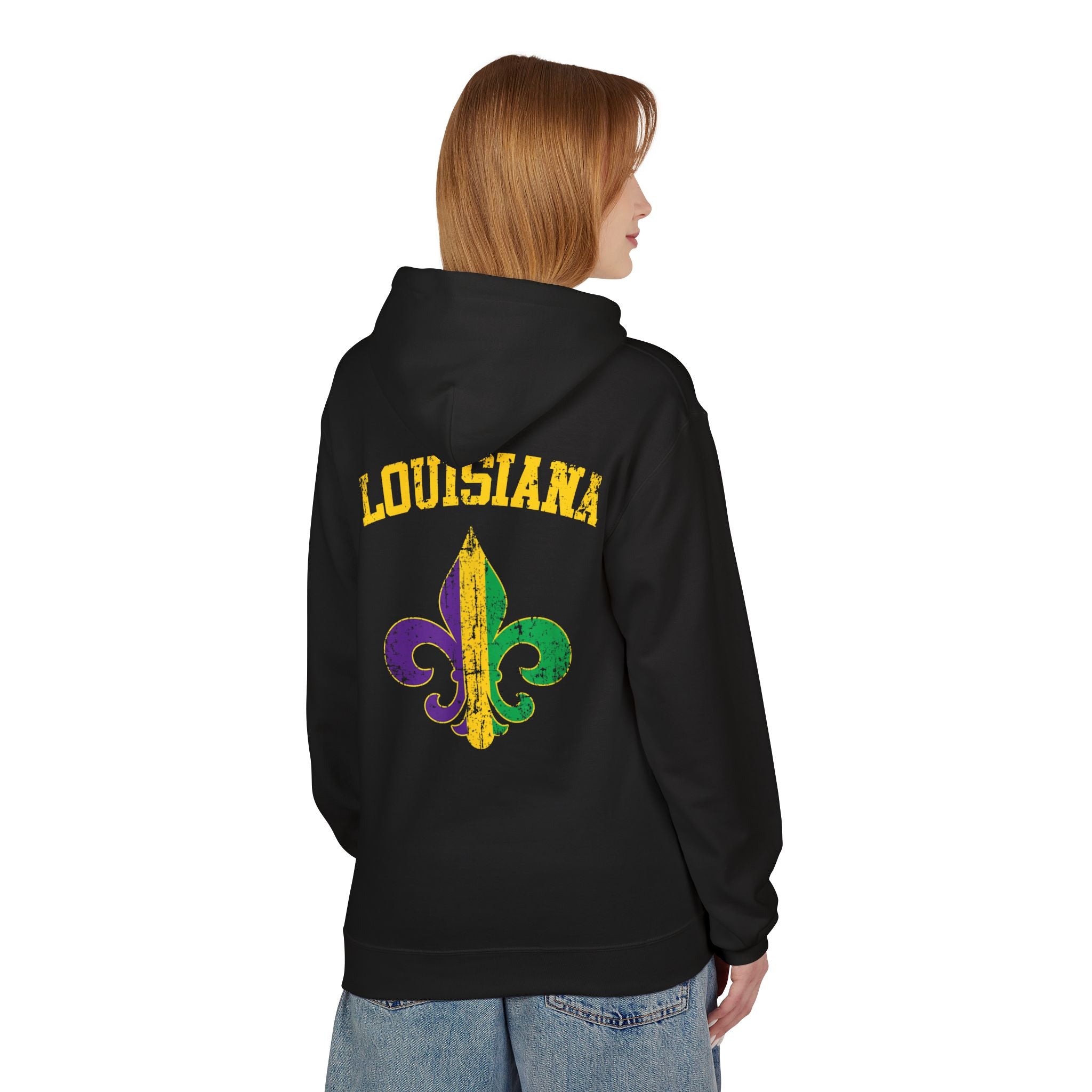 Mardi Gras Louisiana Fleur-de-Lis Hoodie — Bruh Gator Graphic