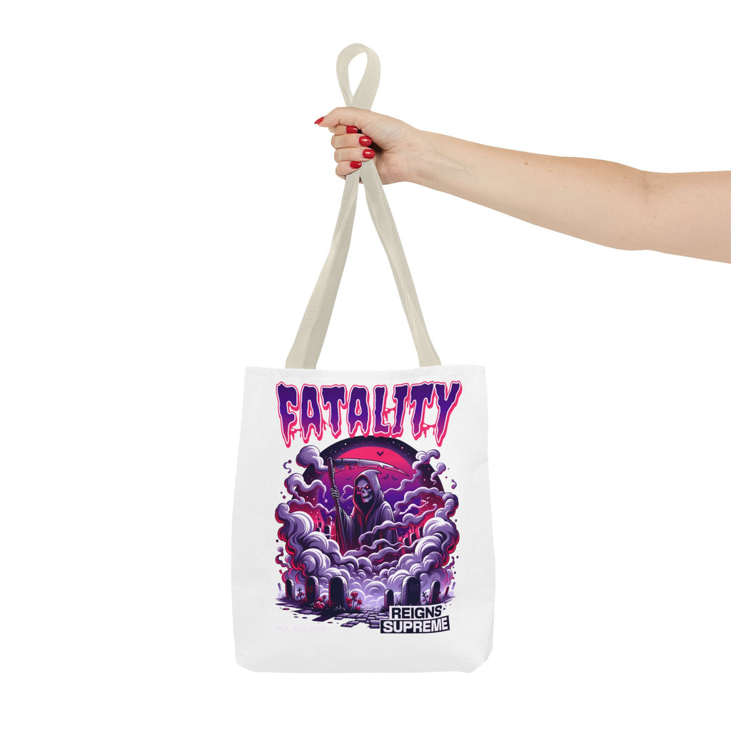 Fatality Grim Reaper Tote Bag — Gothic Graphic Tote for Gamers & Horror Fans
