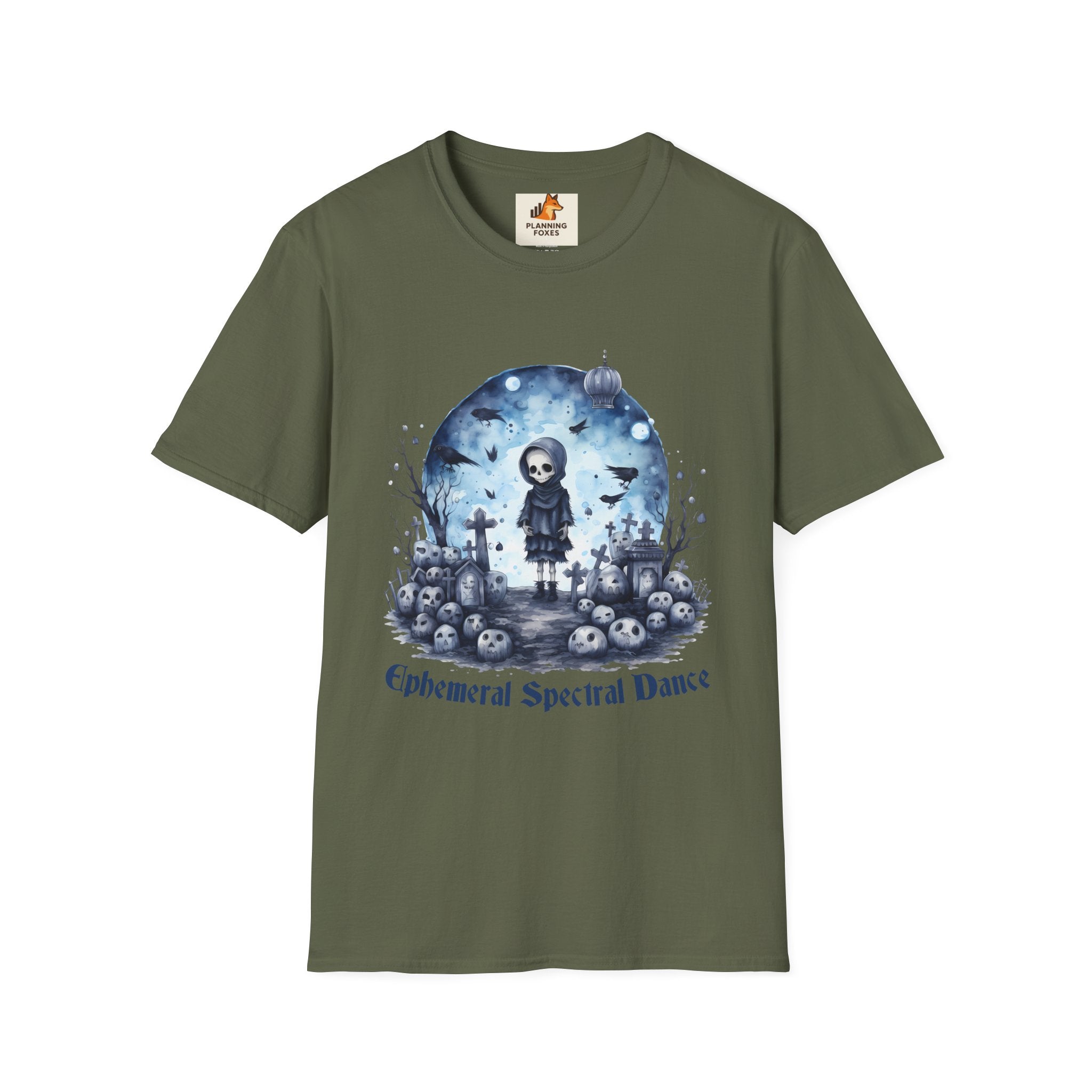 T-Shirt — Gothic Cute Grim Reaper Design (“Ephemeral Spectral Dance”)