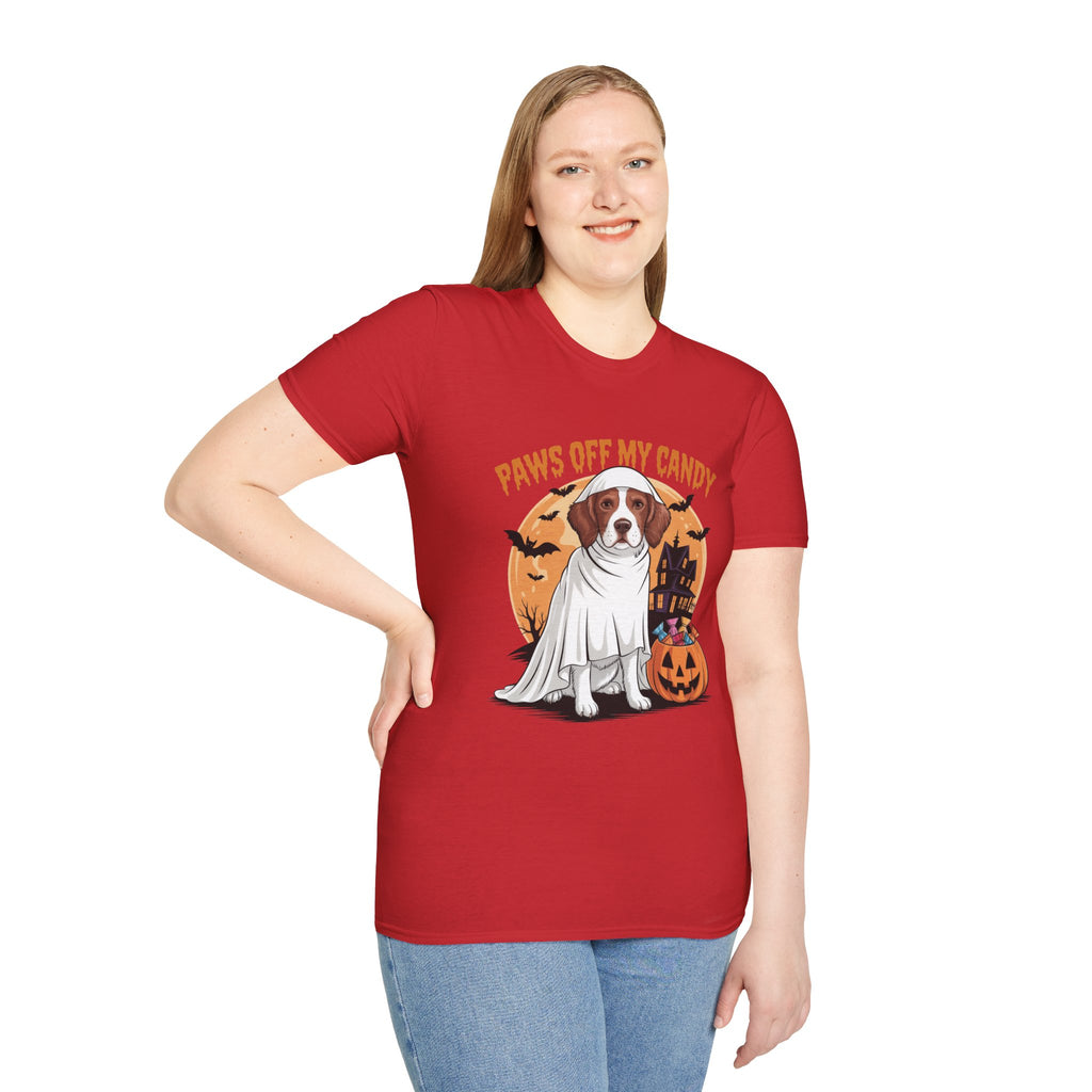 Halloween Dog T‑Shirt — "Paws Off My Candy" Ghost Beagle Costume Tee