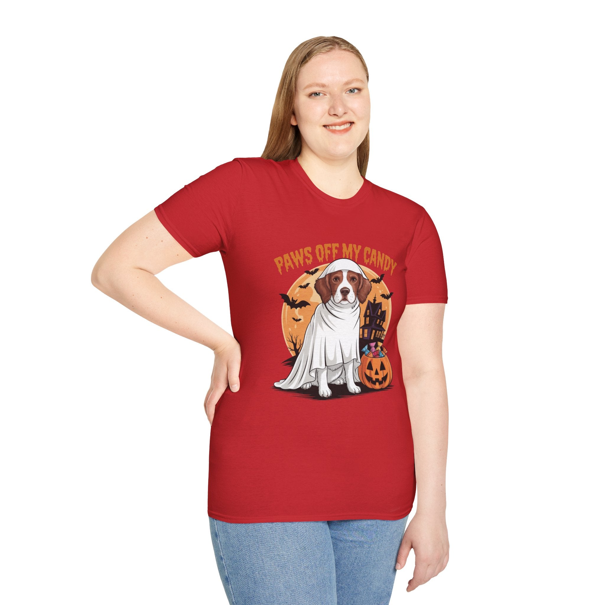 Halloween Dog T‑Shirt — "Paws Off My Candy" Ghost Beagle Costume Tee