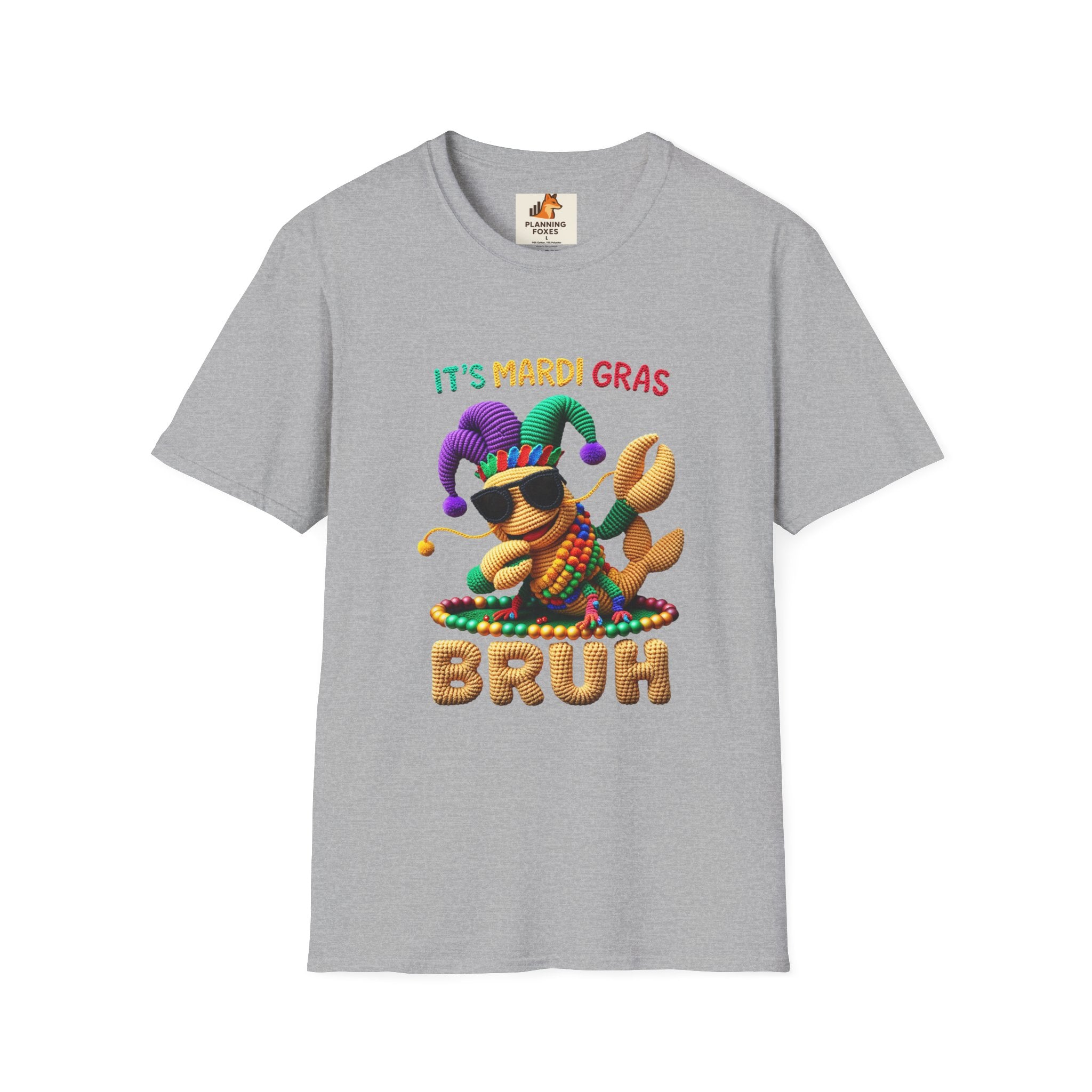 Mardi Gras Crab T-Shirt – "It's Mardi Gras Bruh" Party Tee