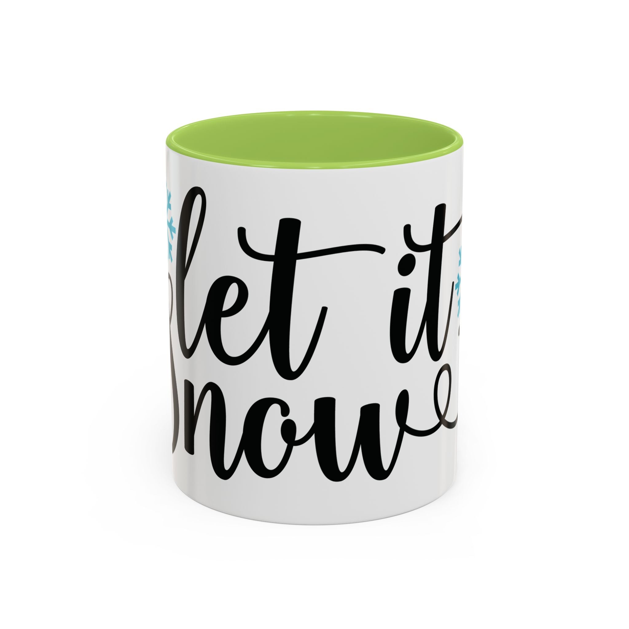 Let It Snow Accent Coffee Mug — Winter Holiday Snowflake Coffee Cup (11/15oz)