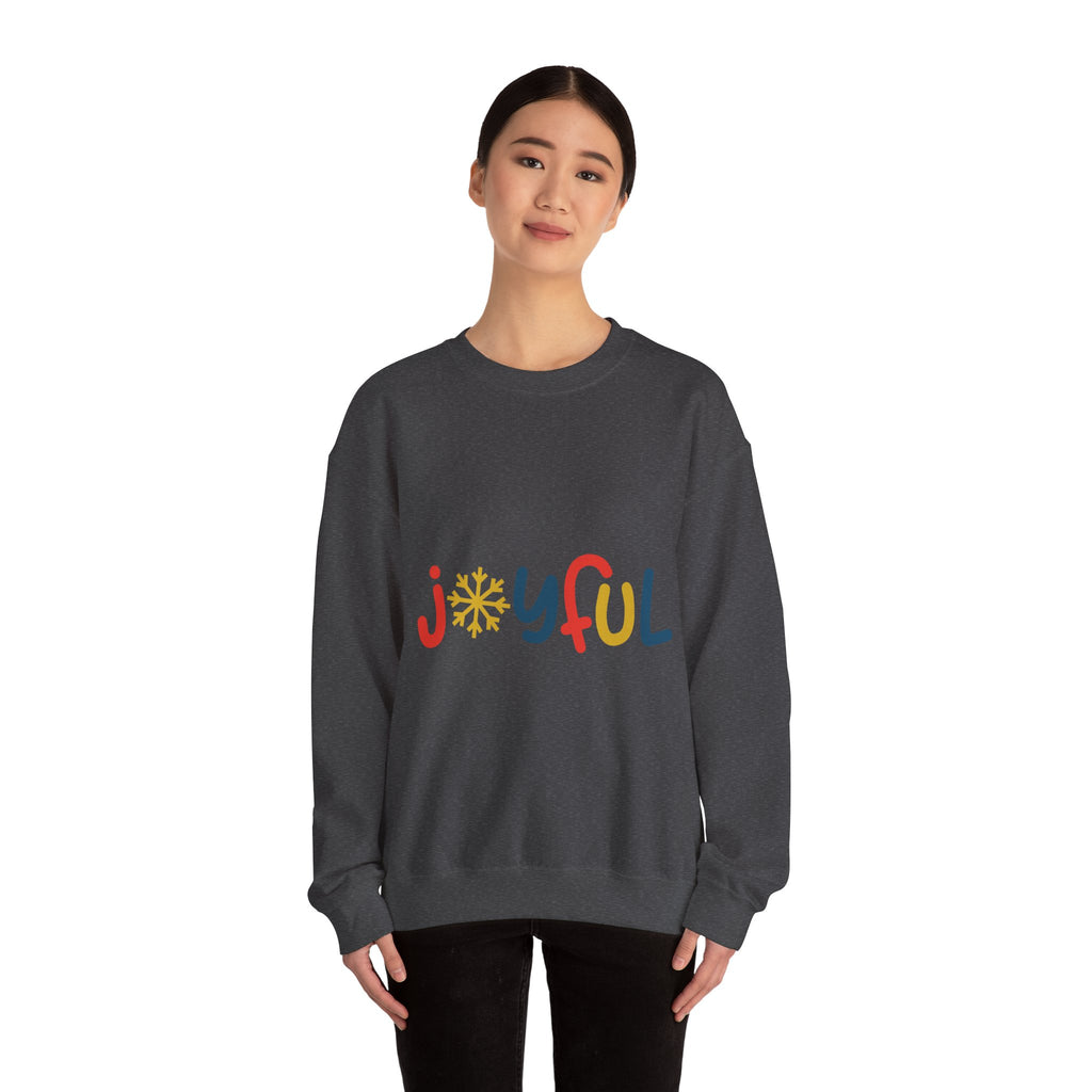 Joyful Snowflake Crewneck Sweatshirt — Festive Holiday Graphic Sweatshirt