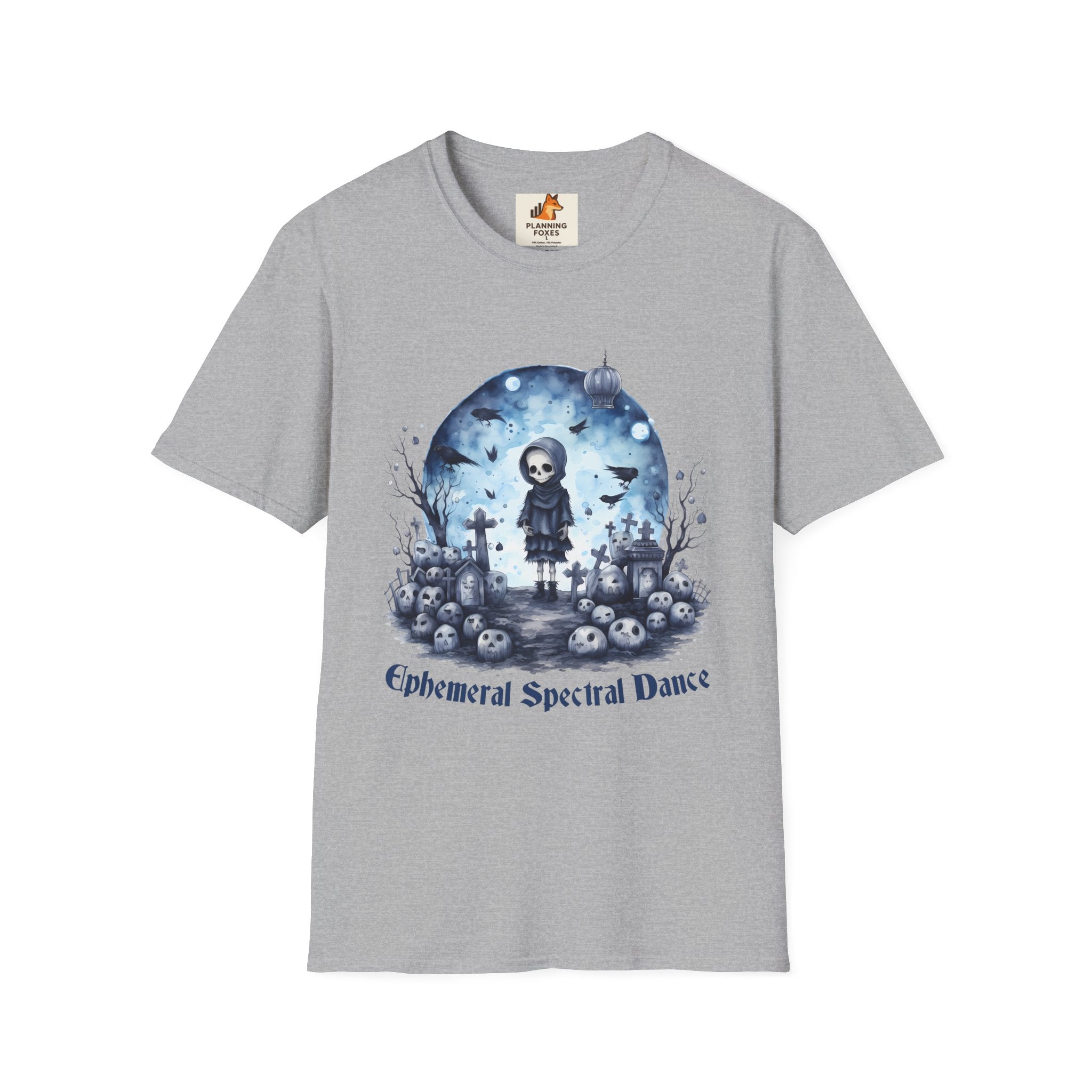 T-Shirt — Gothic Cute Grim Reaper Design (“Ephemeral Spectral Dance”)
