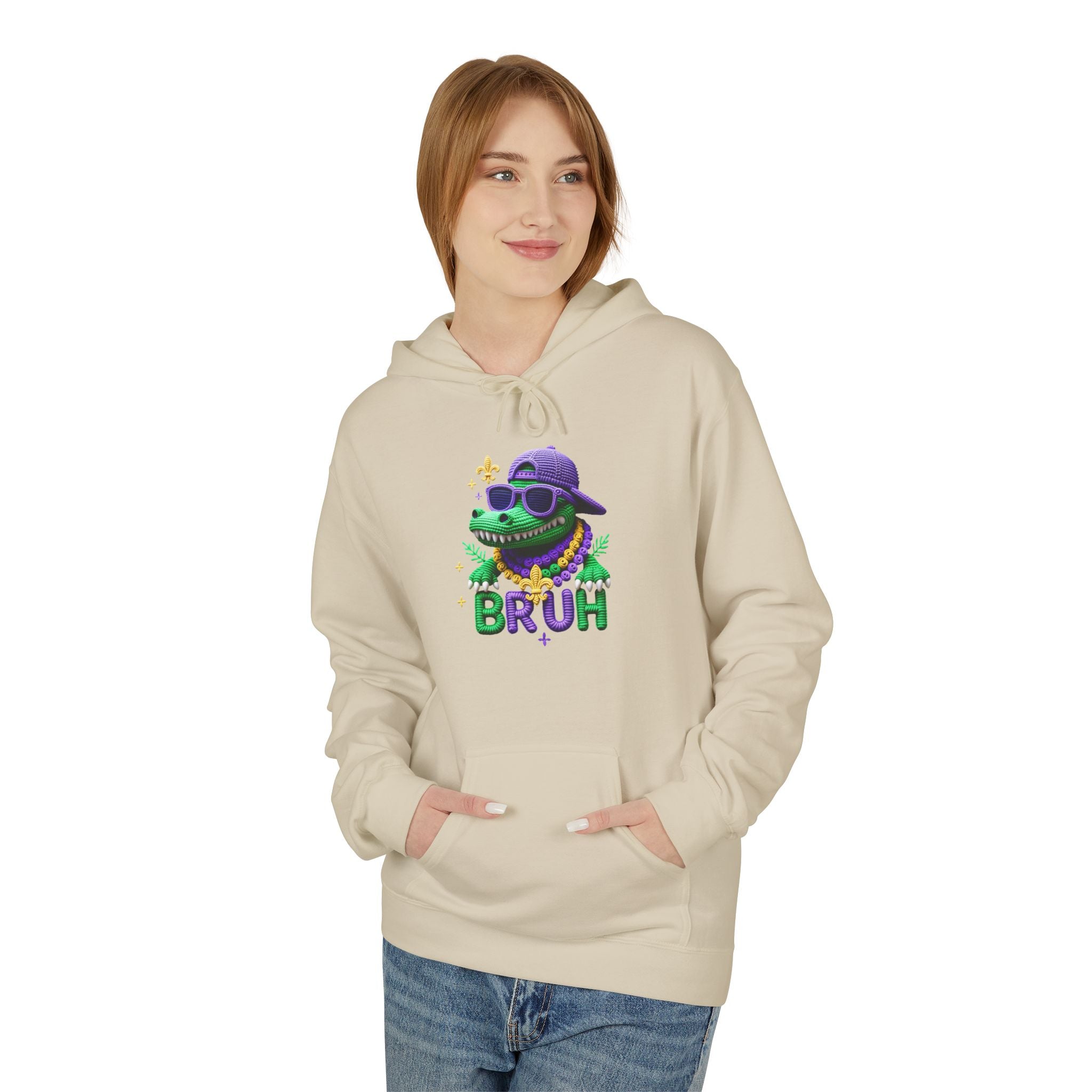 Mardi Gras Louisiana Fleur-de-Lis Hoodie — Bruh Gator Graphic