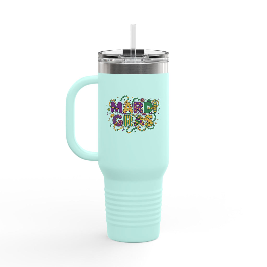 40oz Insulated Travel Mug — "Let's Get Cray Cray" Colorful Crawfish Party Design