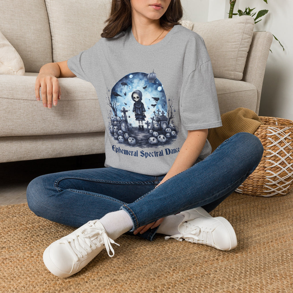 T-Shirt — Gothic Cute Grim Reaper Design (“Ephemeral Spectral Dance”)
