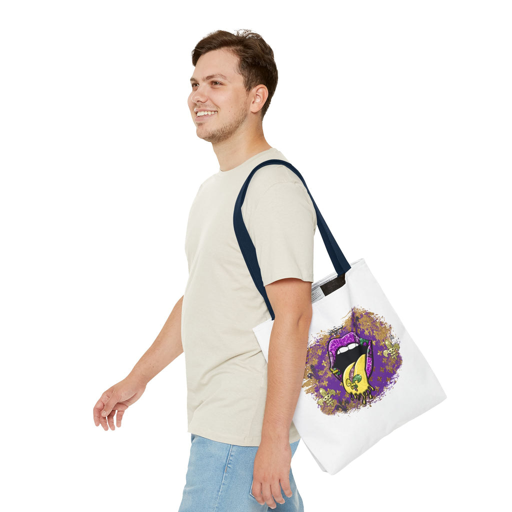 Graphic Tote Bag — Mardi Gras Tongue Pop Art