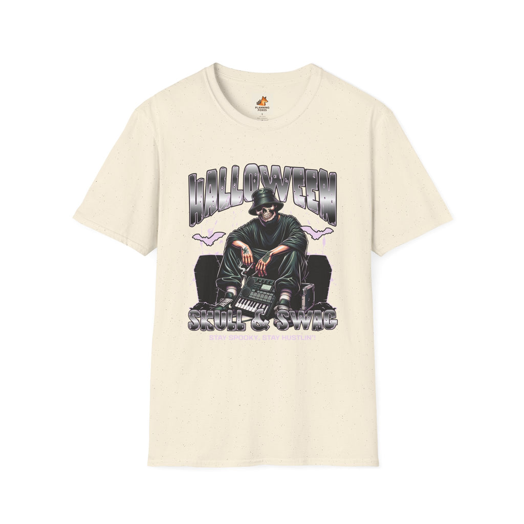 Halloween Skull Graphic T-Shirt — Retro Horror Crew Tee
