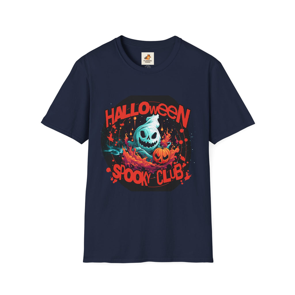 Halloween Spook Club T-Shirt — Haunted Pumpkin Ghost Graphic