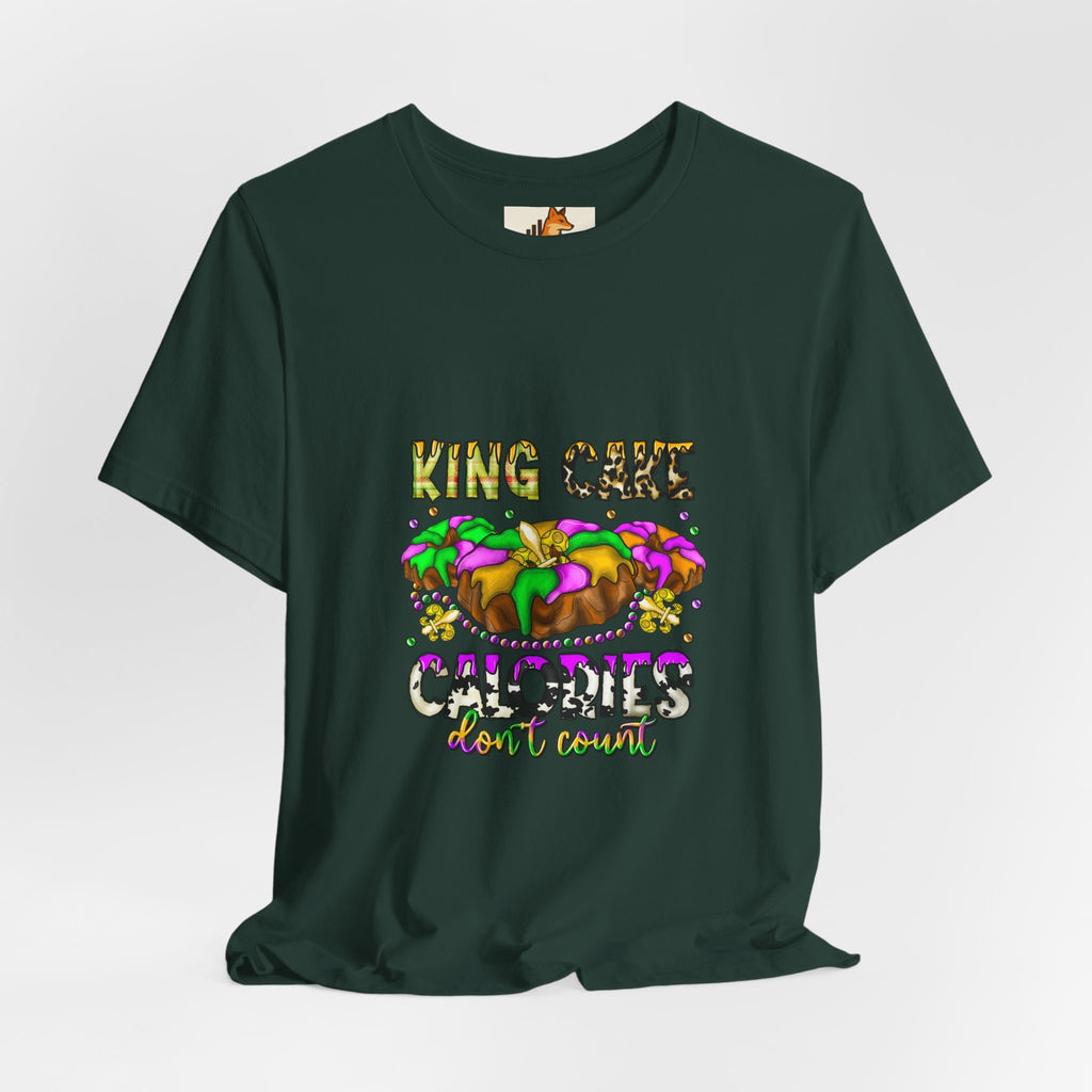 King Cake Calories Tee — Mardi Gras Louisiana Fleur-de-Lis Shirt