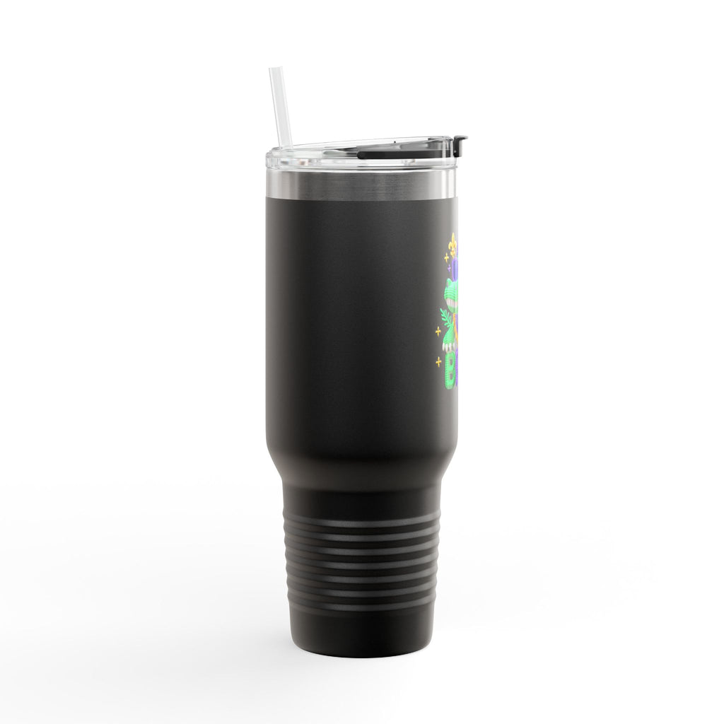 40oz Insulated Travel Mug – Cool Gator 'BRUH' Stainless Tumbler with Straw