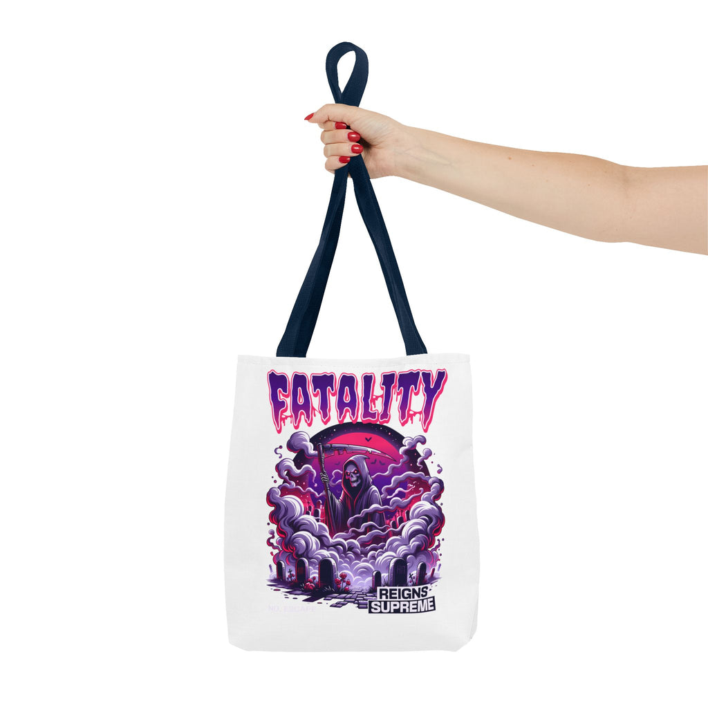 Fatality Grim Reaper Tote Bag — Gothic Graphic Tote for Gamers & Horror Fans