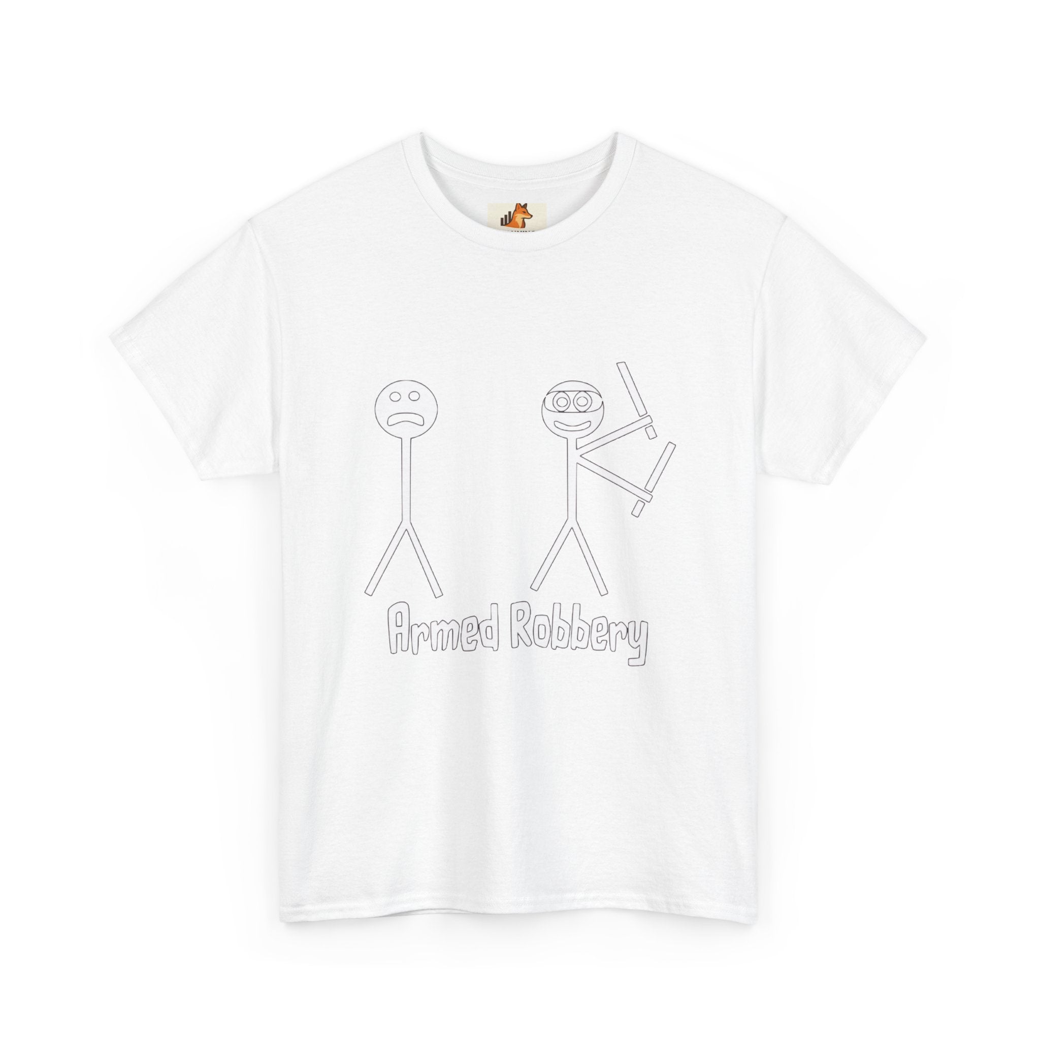T-Shirt — 'Armed Robbery' Stick Figure Graphic Tee