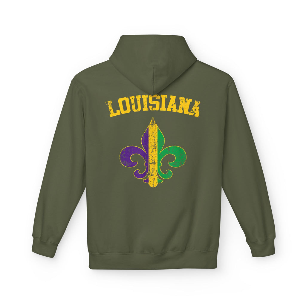 Mardi Gras Louisiana Fleur-de-Lis Hoodie — Bruh Gator Graphic