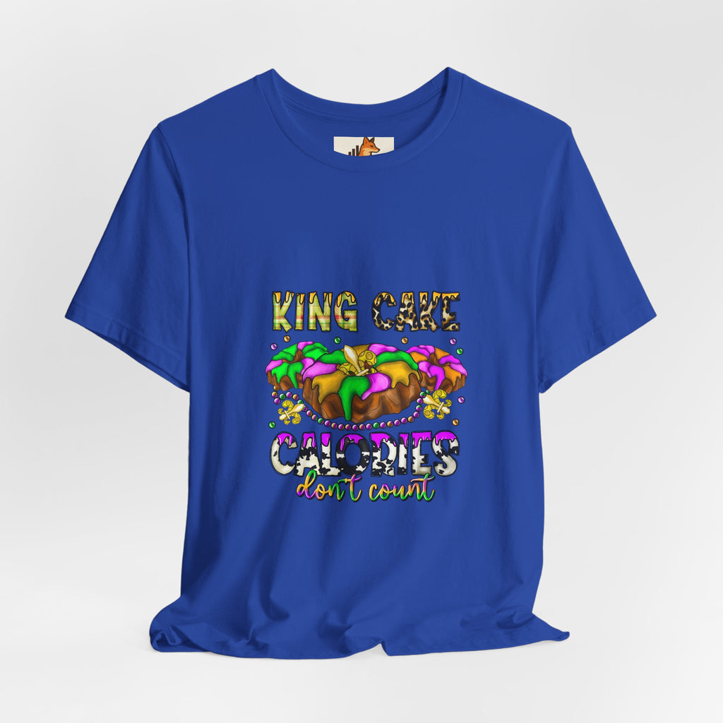 King Cake Calories Tee — Mardi Gras Louisiana Fleur-de-Lis Shirt