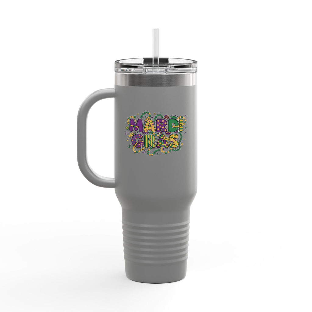 40oz Insulated Travel Mug — "Let's Get Cray Cray" Colorful Crawfish Party Design