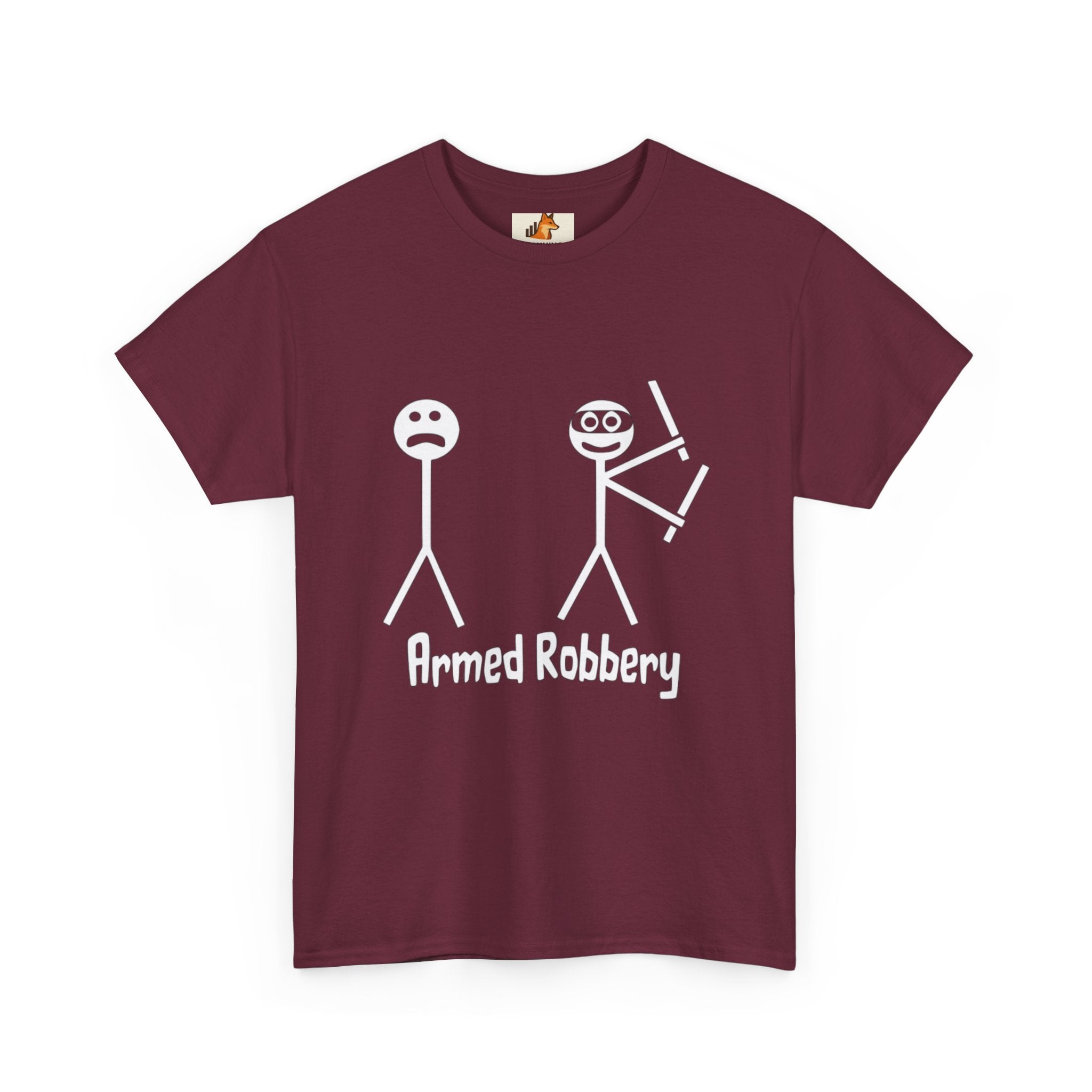 T-Shirt — 'Armed Robbery' Stick Figure Graphic Tee