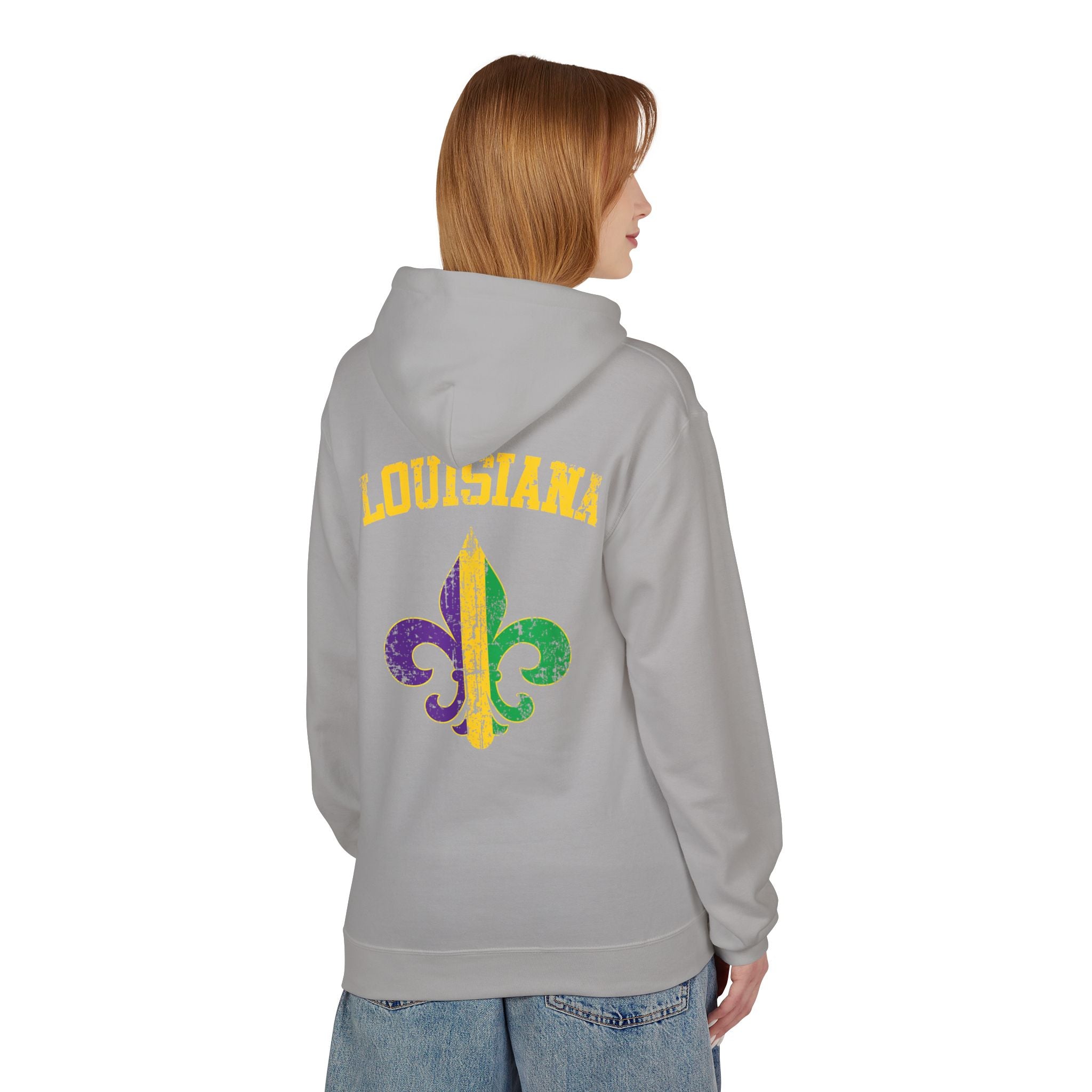 Mardi Gras Louisiana Fleur-de-Lis Hoodie — Bruh Gator Graphic