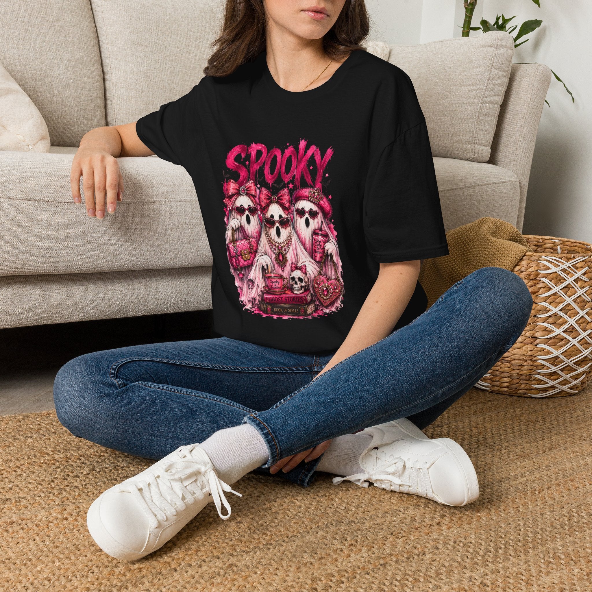 Spooky Pink Skull Trio T-Shirt