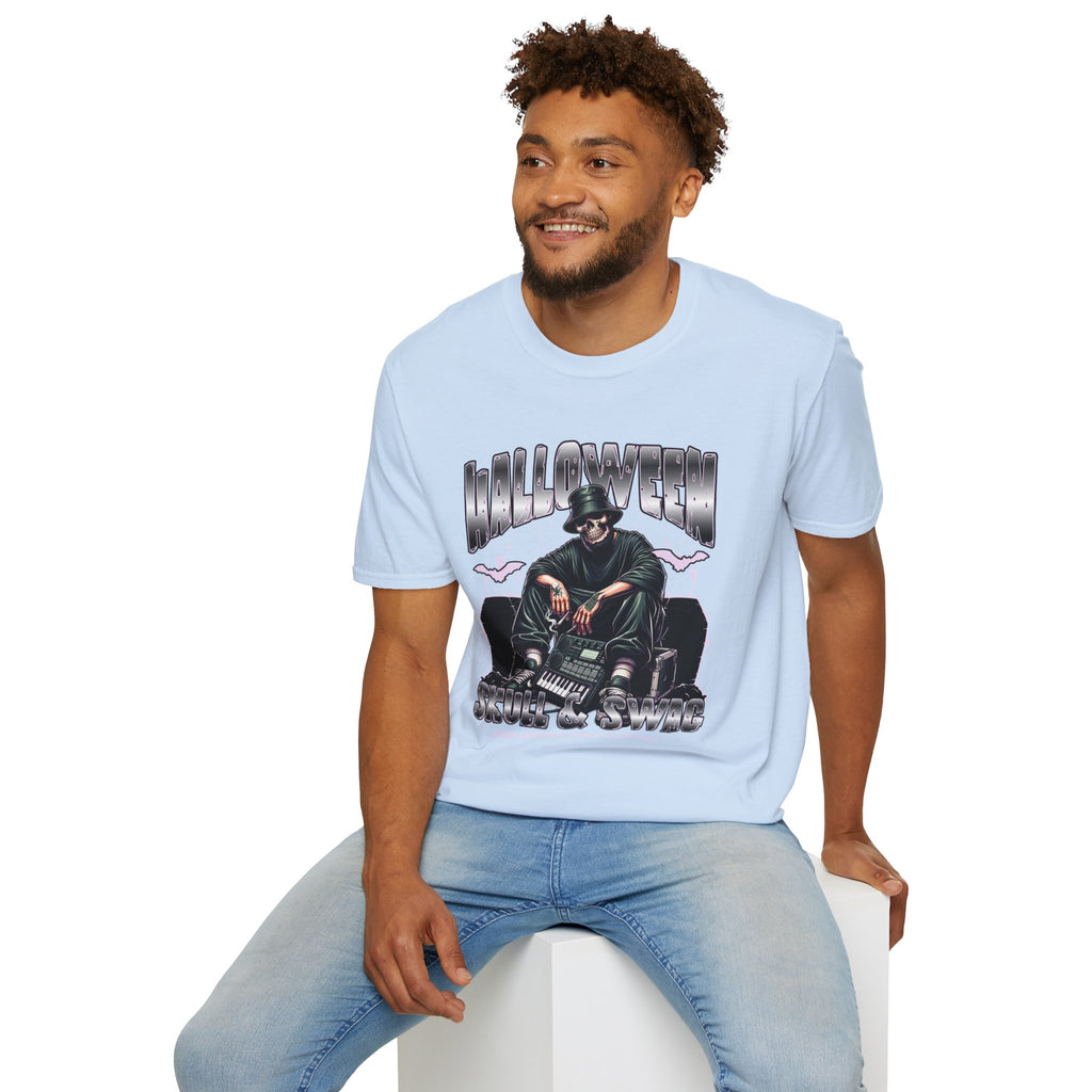Halloween Skull Graphic T-Shirt — Retro Horror Crew Tee