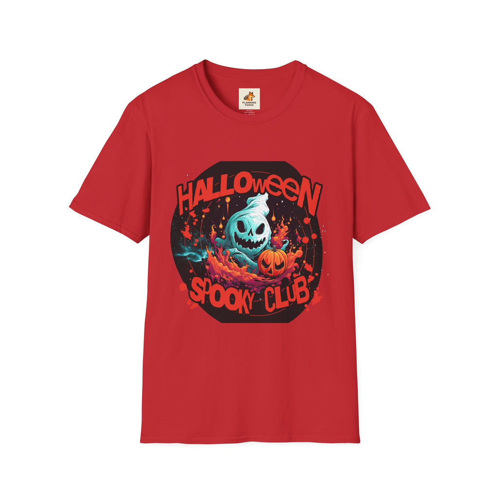 Halloween Spook Club T-Shirt — Haunted Pumpkin Ghost Graphic