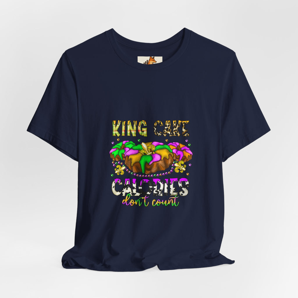 King Cake Calories Tee — Mardi Gras Louisiana Fleur-de-Lis Shirt