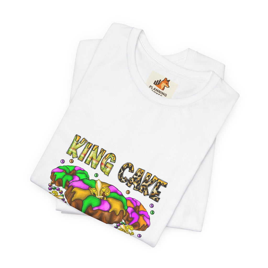 King Cake Calories Tee — Mardi Gras Louisiana Fleur-de-Lis Shirt