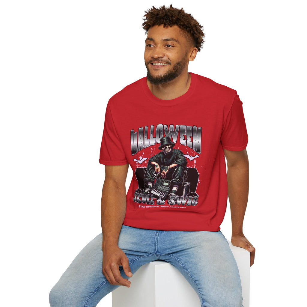 Halloween Skull Graphic T-Shirt — Retro Horror Crew Tee