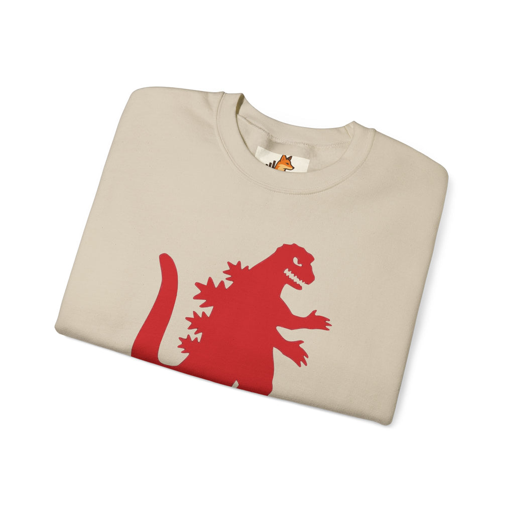 Red Godzilla Silhouette Crewneck Sweatshirt