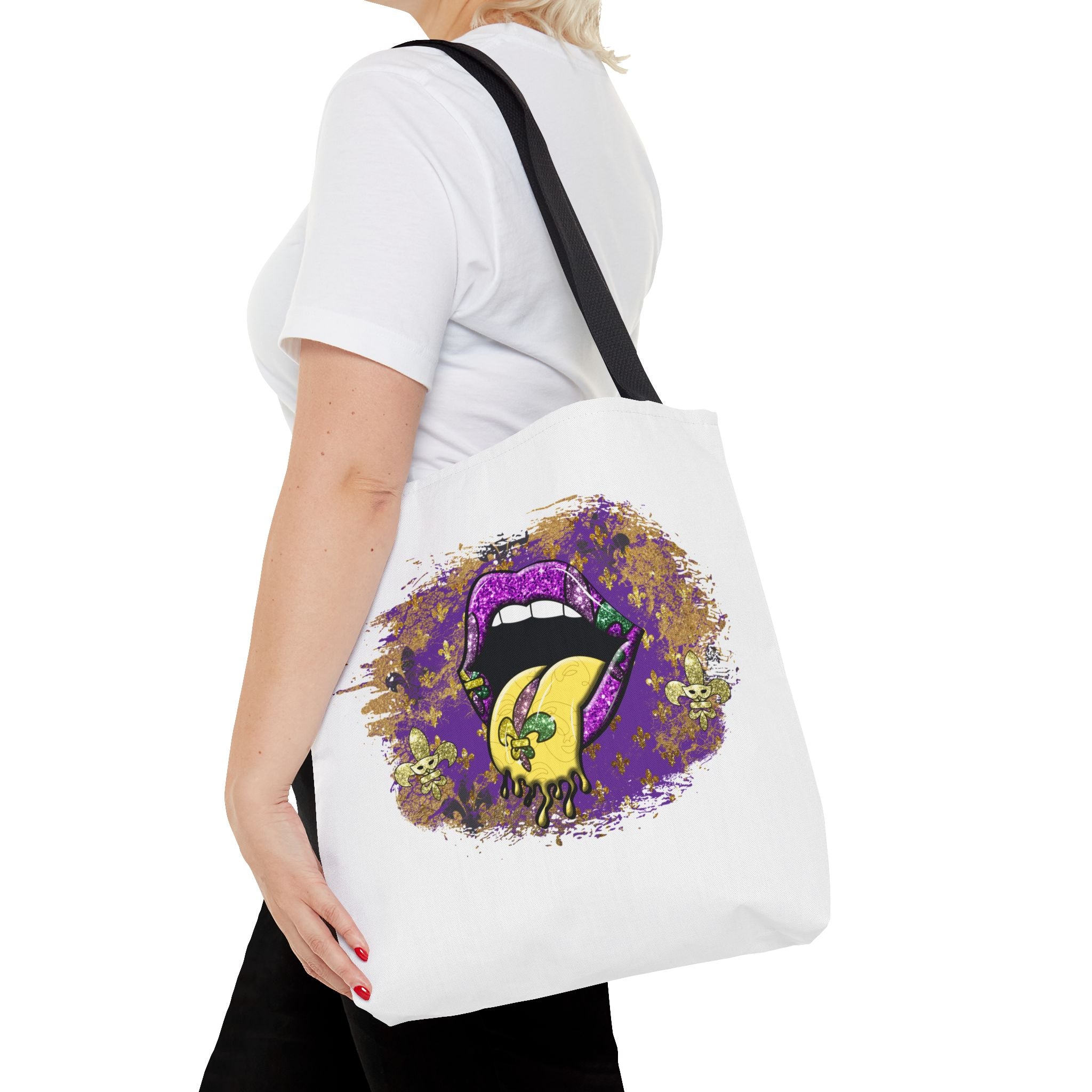 Graphic Tote Bag — Mardi Gras Tongue Pop Art