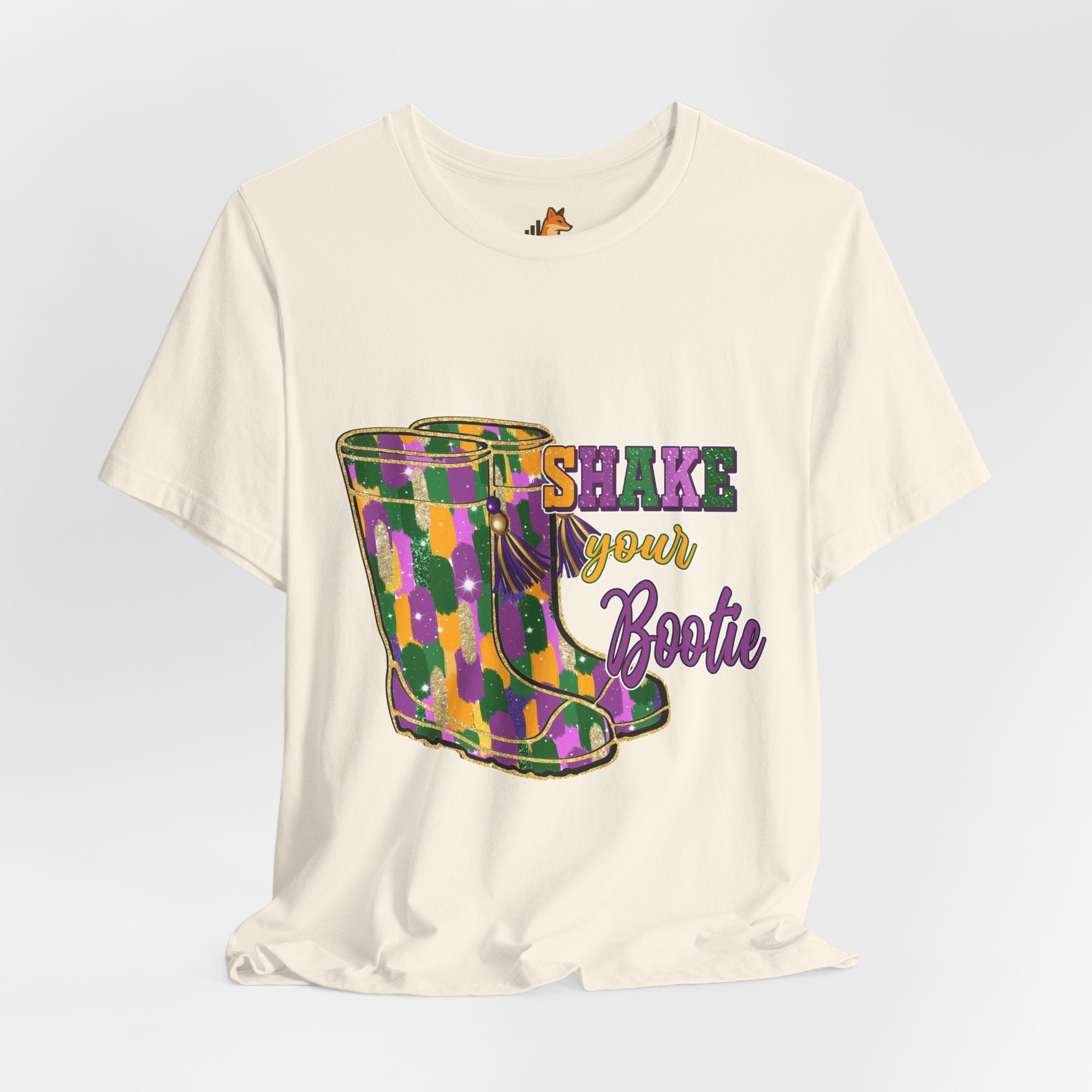 Mardi Gras 'Shake Your Bootie' T‑Shirt — Louisiana Fleur‑de‑Lis Tee
