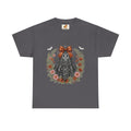 Ghost in Lace Tee — Floral Halloween Ghost T-Shirt with Bow
