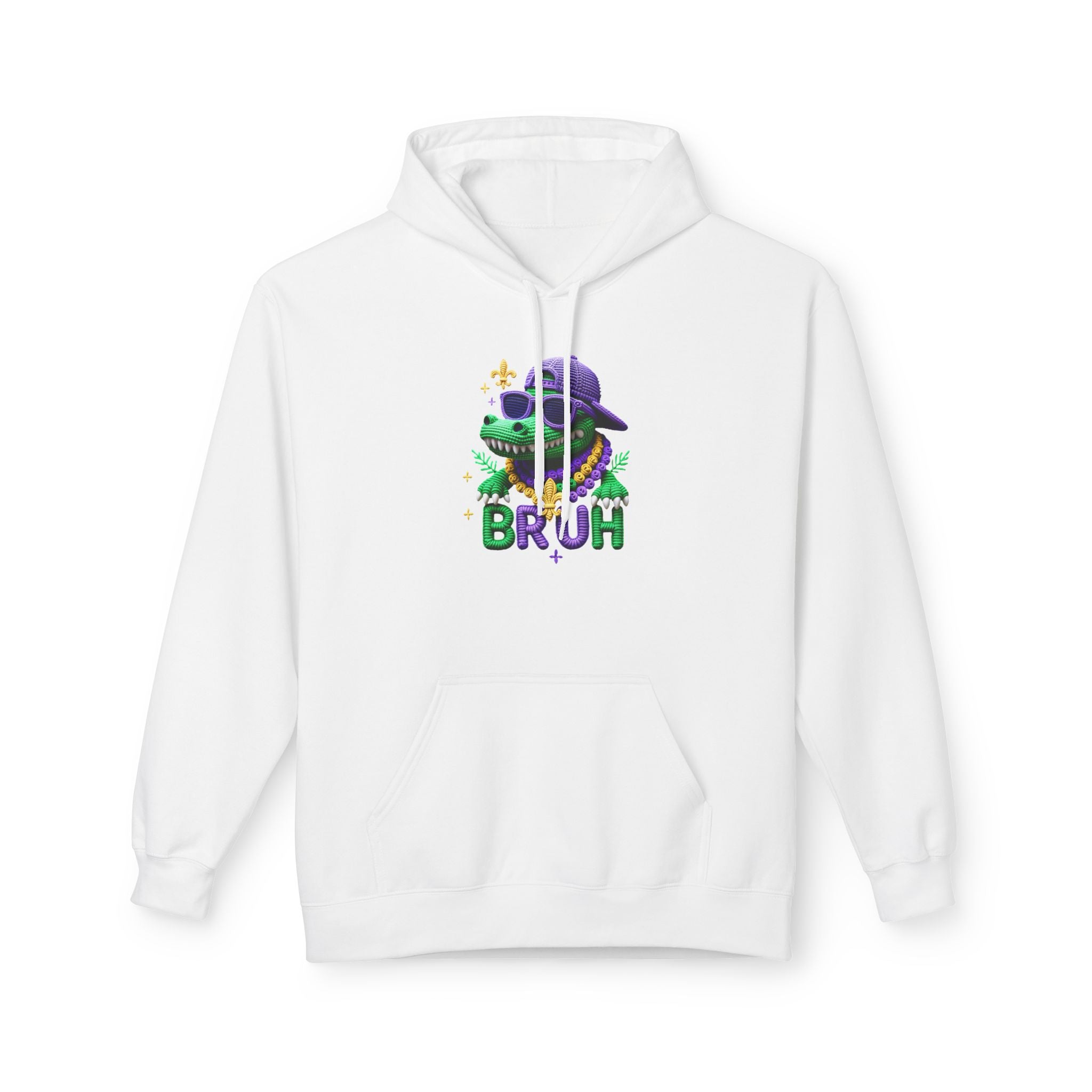 Mardi Gras Louisiana Fleur-de-Lis Hoodie — Bruh Gator Graphic