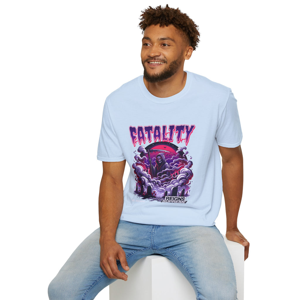 Fatality Graphic Tee — Grim Reaper Arcade Horror T-Shirt