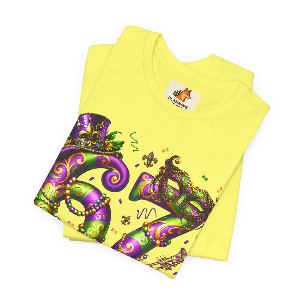 Mardi Gras 67 Bruh T-Shirt — Festive Beads & Mask Party Tee