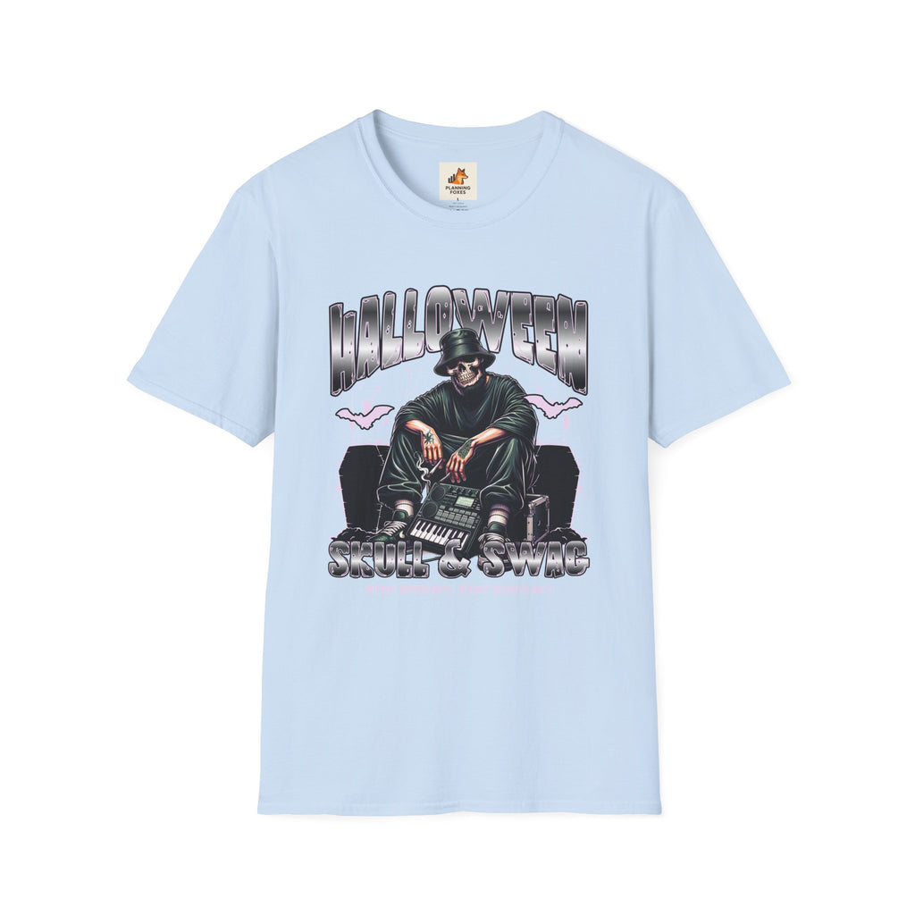 Halloween Skull Graphic T-Shirt — Retro Horror Crew Tee