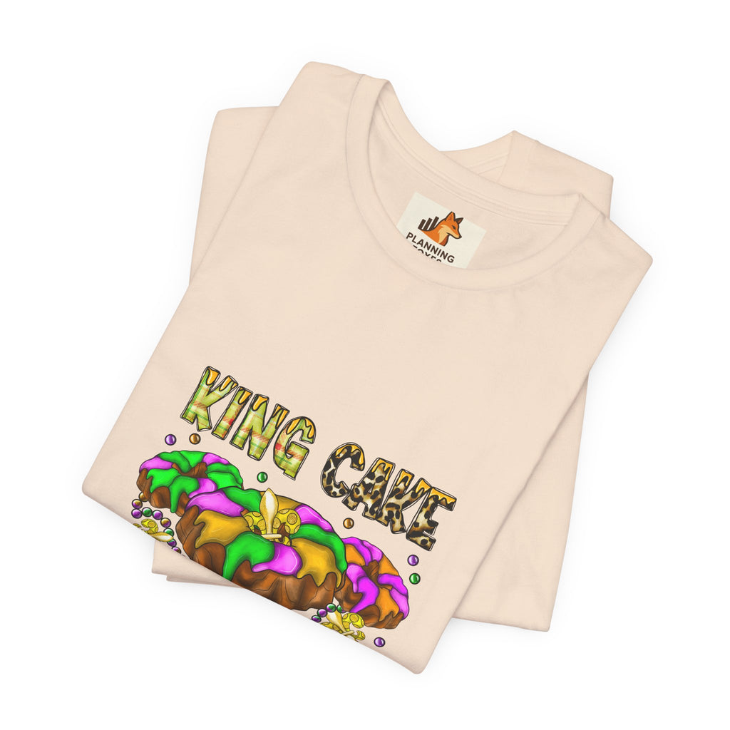 King Cake Calories Tee — Mardi Gras Louisiana Fleur-de-Lis Shirt