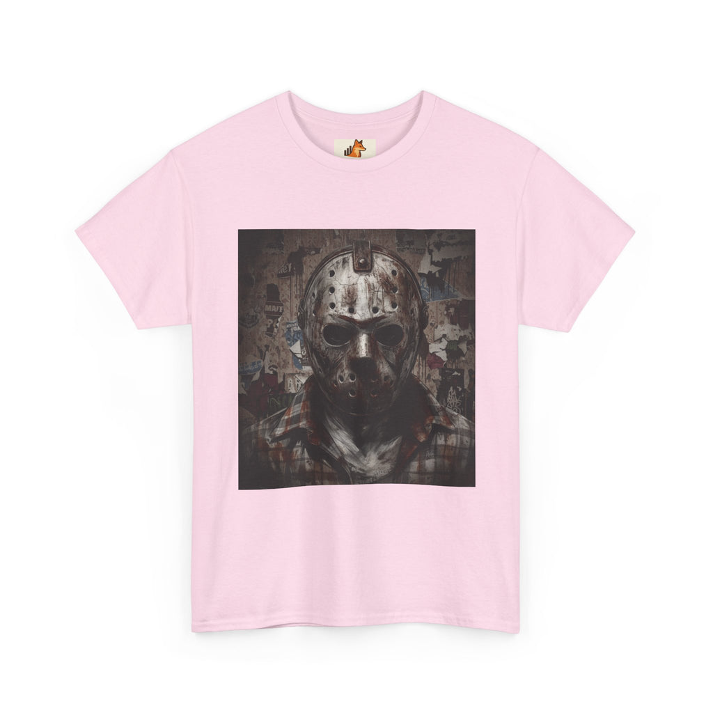 Hockey Mask Horror Tee — Retro Jason-Style Slasher Graphic Shirt