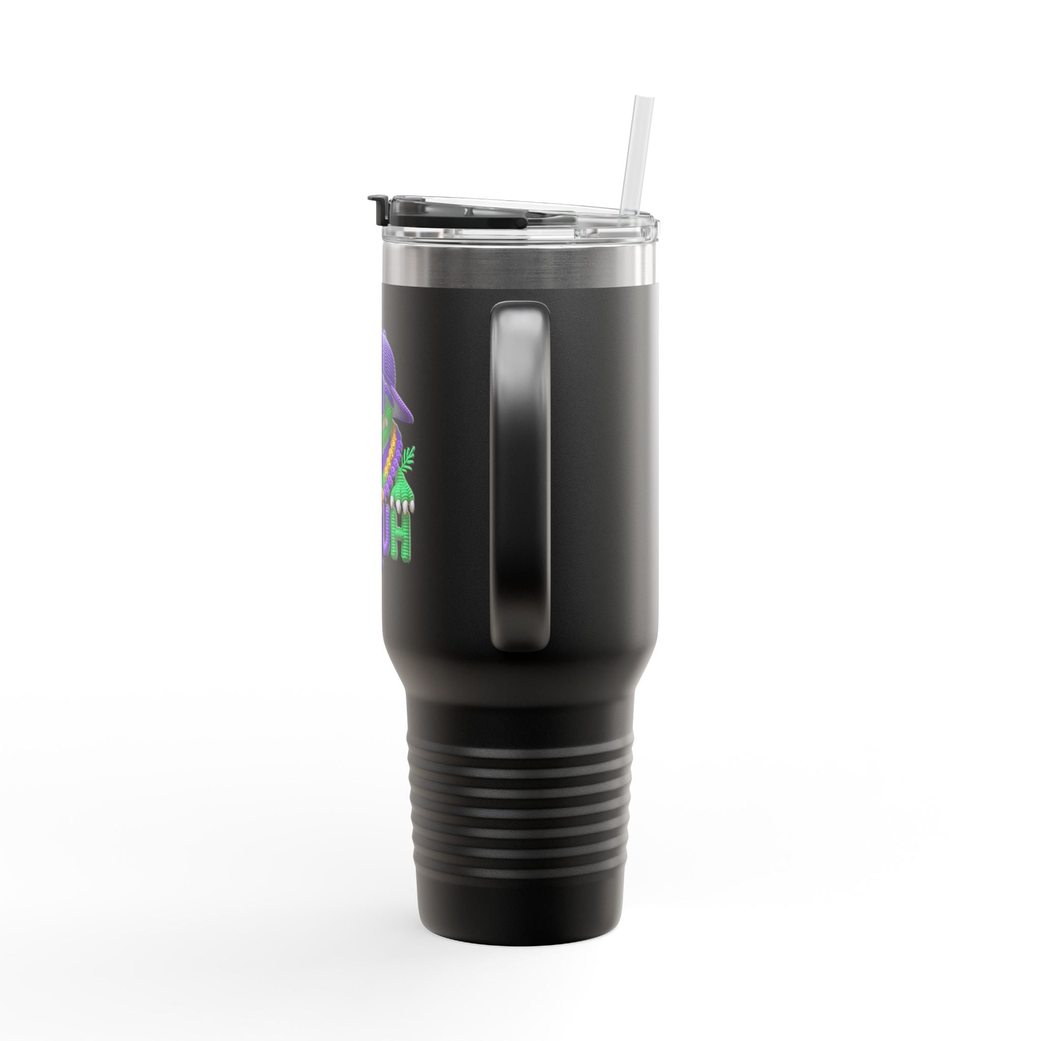40oz Insulated Travel Mug – Cool Gator 'BRUH' Stainless Tumbler with Straw