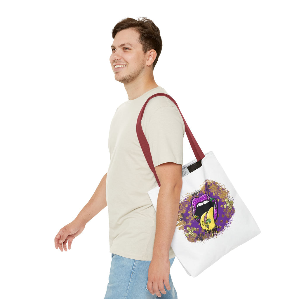 Graphic Tote Bag — Mardi Gras Tongue Pop Art