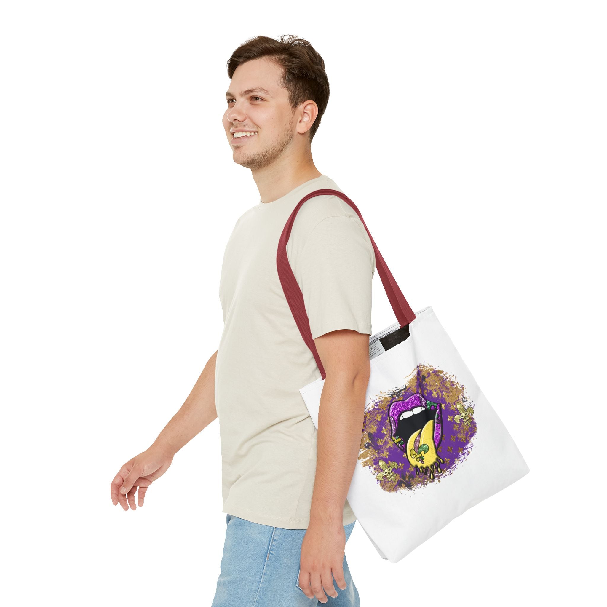 Graphic Tote Bag — Mardi Gras Tongue Pop Art
